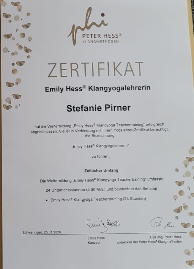 Klangyoga Zertifikat
